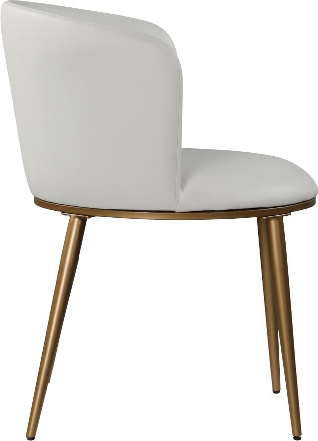 Meridian Furniture Skylar White/Gold Faux Leather Dining Chair-3