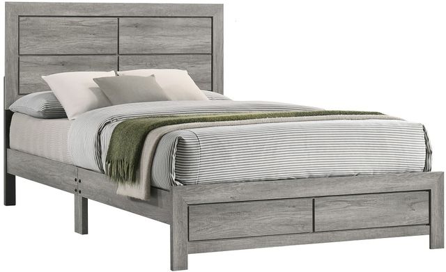 Crown Mark Hopkins Gray Driftwood Platform Bed-0