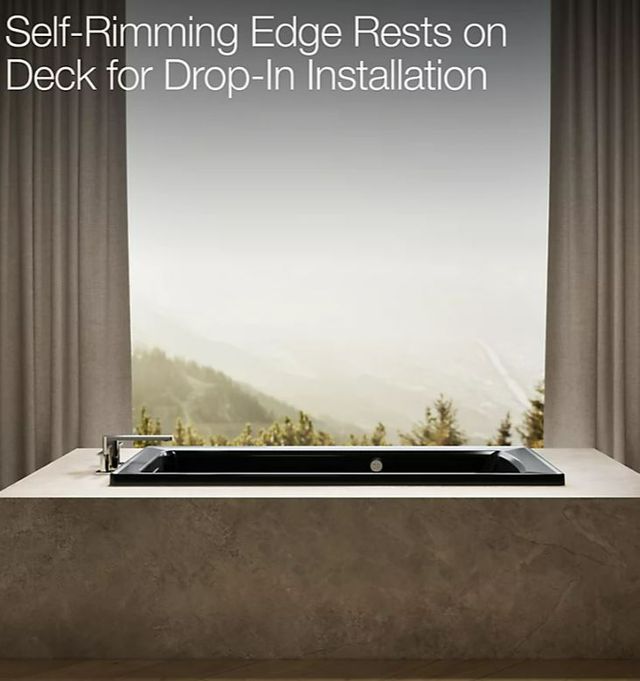 KOHLER® Archer® Black 60" x 30" Drop-In Heated BubbleMassage™ Air Bath with Bask® Heated Surface-3
