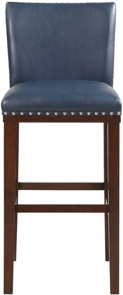Steve Silver Co. Tiffany Espresso/Navy Upholstered Bar Stool-3