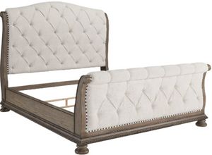 Signature Design by Ashley® Ardenfield Light Brown Queen Upholstered Sleigh Bed