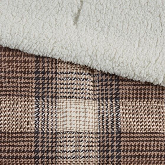 Olliix by Woolrich Lumberjack Brown 50x70" Polyester Cozy Spun and Berber Printed Throw-1