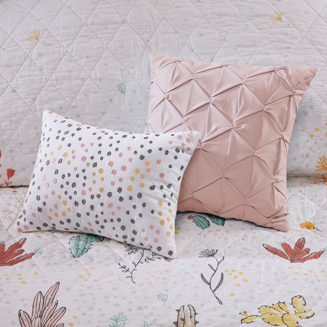 Olliix by Urban Habitat Kids Desert Bloom Cotton Reversible Red Multi Full/Queen Coverlet Set-2