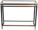 A & B Home Glass Top Console Table with Black and Gold Frame -1