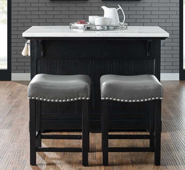 Steve Silver Co. Aspen Ebony/Gray Backless Counter Stool-1
