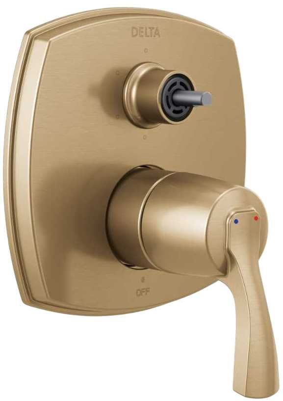 Delta Stryke® 14 Series Lumicoat® Champagne Bronze Integrated Diverter Trim with Six Function Diverter Less Diverter Handle-0