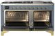 Ilve® Majestic III 60" Blue Gray Pro Style Dual Fuel Liquid Propane Range with Solid Door and Brass Trim-1