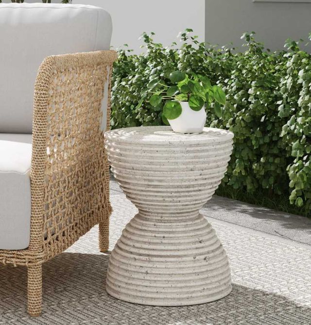 Classic Home Corey Light Gray Outdoor Concrete Accent Table-1