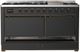 Ilve® Majestic III 60" Graphite Matte Pro Style Dual Fuel Liquid Propane Range with Solid Door and Burnished Trim-4