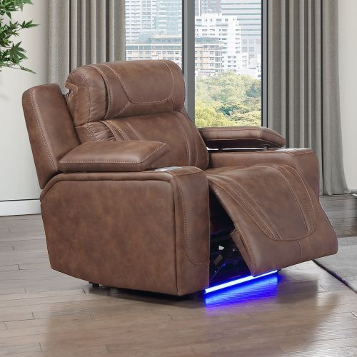 New Classic® Home Furnishings Carrow Brown Power Glider Recliner-1