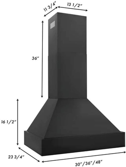 ZLINE 30" Black Stainless Steel Wall Mounted Range Hood -1