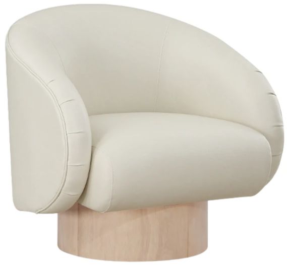 Meridian Furniture Gibson Cream Vegan Leather Swivel Chair-0