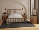 International Furniture Direct Mezquite Multi-Step Brown Queen Upholstered Platform Bed Footboard with Rails-1
