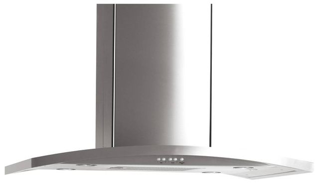 GE® 36" Stainless Steel Island Mount Chimney Range Hood-1