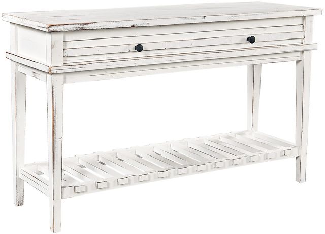 aspenhome® Reeds Farm Weathered White Sofa Table-0