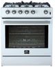 FORNO® Leonardo Espresso 30" White Pro Style Gas Range-0