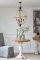 A & B Home Black/Distressed White 4-Light Chandelier-4