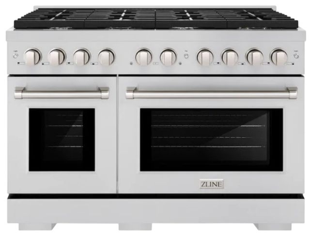 ZLINE 48" Stainless Steel Pro Style Gas Range with 8 Burner Cooktop-0
