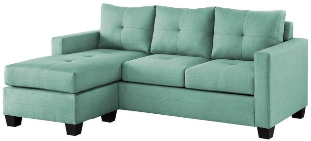 Mazin Furniture Phelps 2-Piece Teal Reversible Sofa Chaise Sectional-1