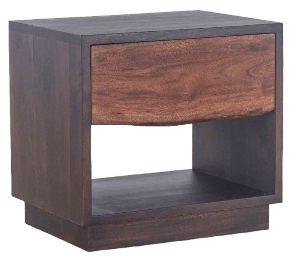 Home Trends & Design San Marino Java Brown/Raw Walnut Nightstand-0