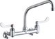 Elkay Chrome Foodservice 8" Centerset Wall Mount Faucet with with High Arc Spout and Wristblade Handles-0