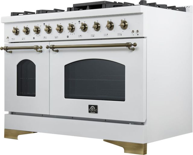 FORNO® Antico Alta Qualita 48" White Pro Style Dual Fuel Range-2