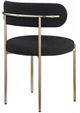 Meridian Furniture Beacon Black/Brushed Brass Boucle Upholstered Dining Chair-3