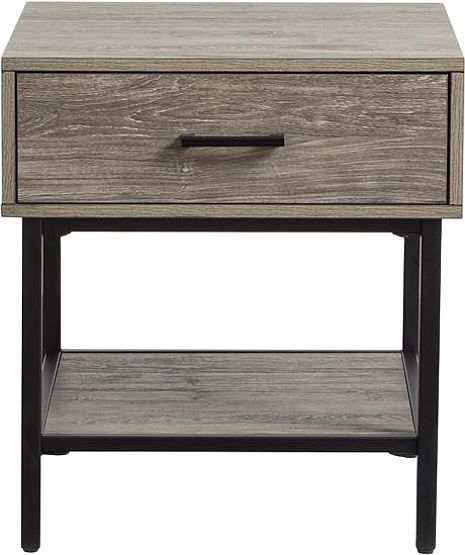 Magnussen Home® Fenwick Whitetail Brown Rectangular End Table with Matte Black Base-2