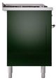 Ilve® Nostalgie II Noblesse 60'' Emerald Green Pro Style Dual Fuel Range with Chrome Trim-2