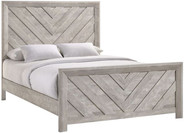 Elements International Ellen Ash White King Panel Bed-0