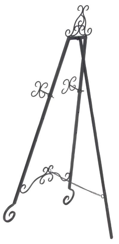 Deco Marche Black Scroll Large 3-Tier Display Easel with Chain-1
