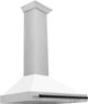 ZLINE Autograph Edition 36" White Matte Wall Mounted Range Hood with Matte Black Handle-2