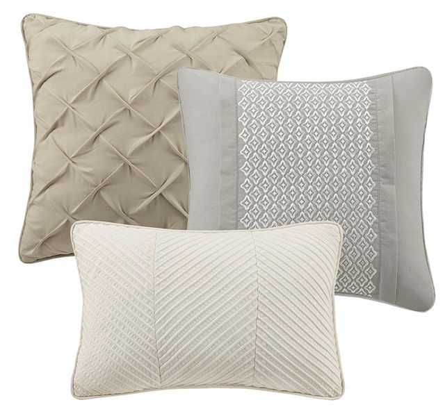 Olliix by Madison Park Beacon 7 Pieces Gray King Comforter Set-2