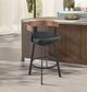Armen Living Idris Vintage Black/Walnut Swivel Counter Stool-1