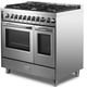 Verona® Ultima 36" Stainless Steel Freestanding Double Oven Pro Style Duel Fuel Range-3