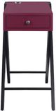 ACME Furniture Fierce Burgundy Side Table with Black Base-1