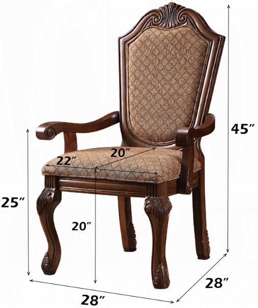ACME Furniture Chateau De Ville 2-Piece Cherry Arm Chair Set-2