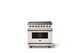 Viking® 5 Series 36" Pure White Pro Style Induction Range with Brushed Brass Trim-3