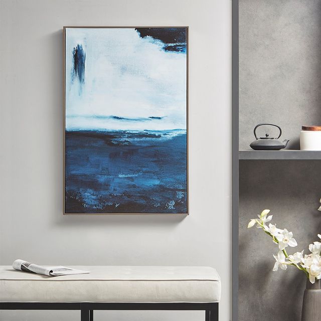 Olliix by Martha Stewart Squall Blue Framed Canvas Art-4