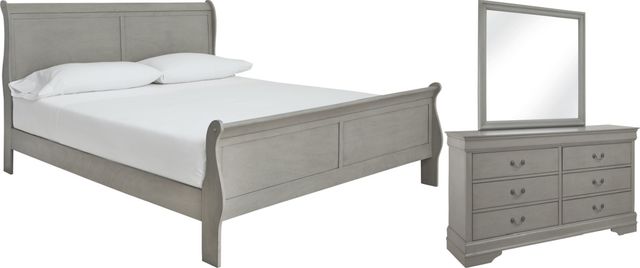 Signature Design by Ashley® Kordasky 3-Piece Gray King Sleigh Bed Set-0