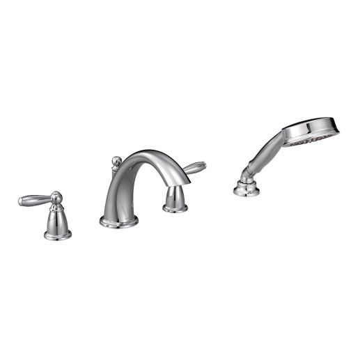 Moen® Brantford Chrome Two-Handle Low Arc Roman Tub Faucet-1