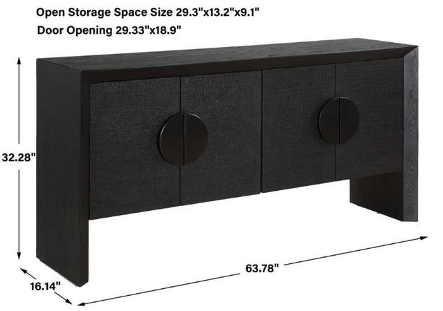 Uttermost® Williams Black 4-Door Cabinet-4