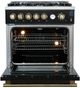 FORNO® Giovanni Series Alta Qualita 30" Black and Antique Brass Pro Style Gas Range-1