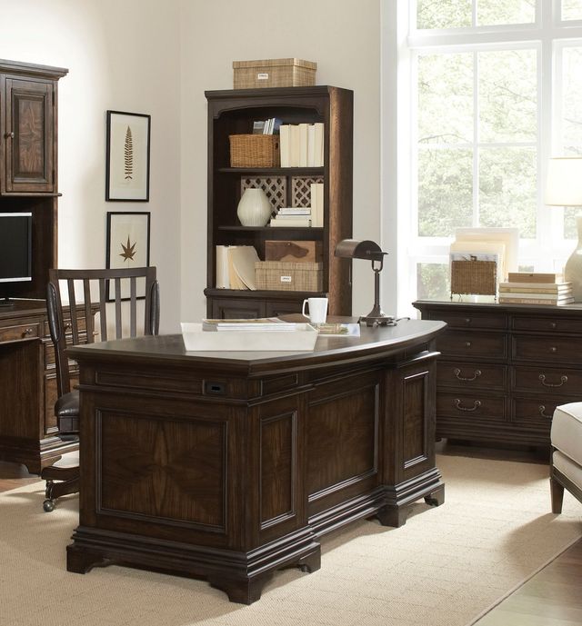 Aspenhome® Essex Molasses Brown 66" Curved Executive Desk-2