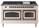 Ilve® Nostalgie II Noblesse 60'' Antique White Pro Style Dual Fuel Range with Burnished Trim-0