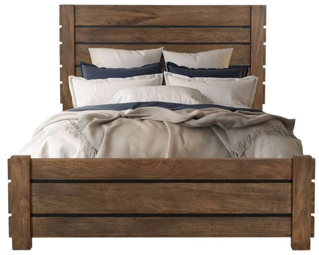 International Furniture Direct Merida Brown Queen Panel Bed-0