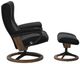 Stressless® by Ekornes® Customizable Wing Small Manual Reclliner and Ottoman with Signature Base-2