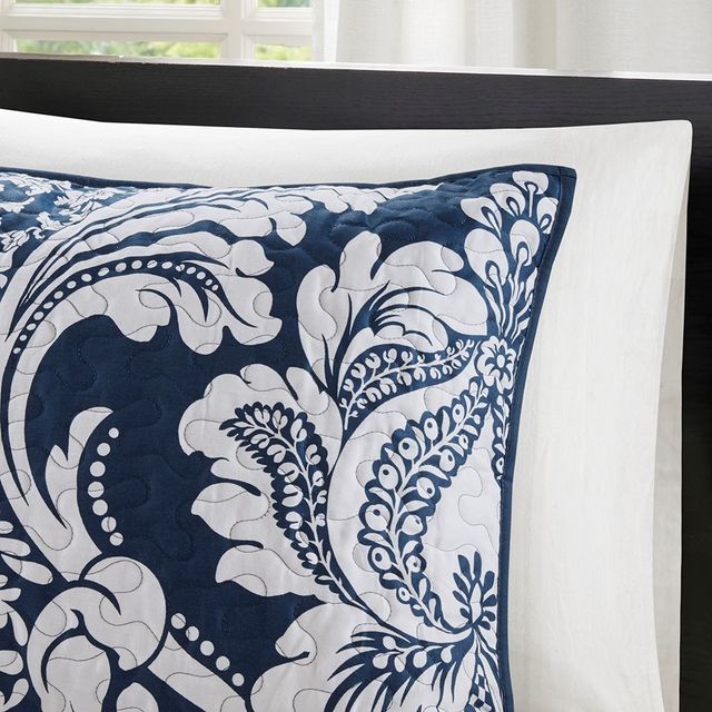 Olliix by Madison Park 6 Piece Indigo Full/Queen Vienna Reversible Coverlet Set-3
