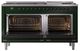 Ilve® Nostalgie II Noblesse 60'' Emerald Green Pro Style Dual Fuel Range with Burnished Trim-1