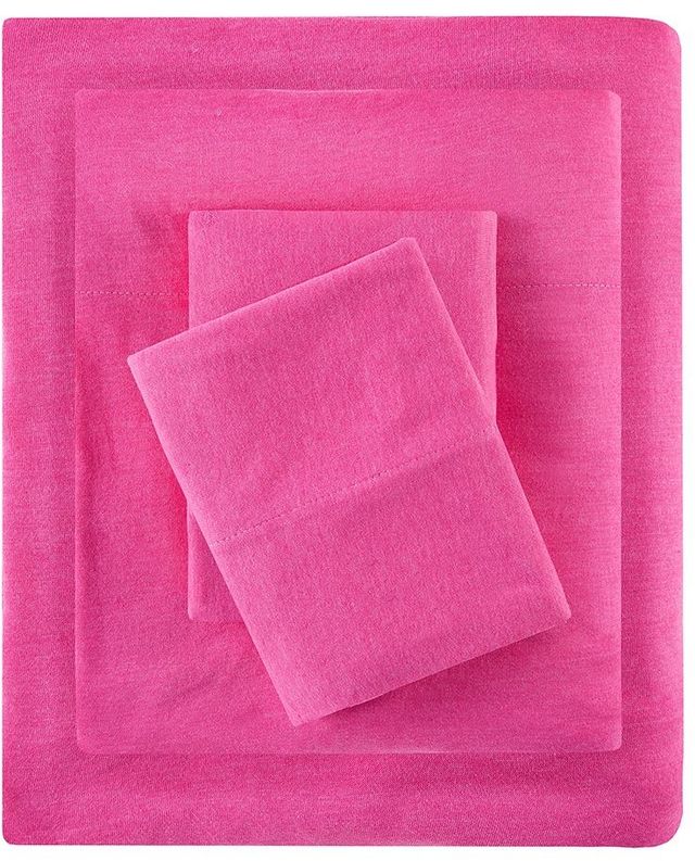 Olliix by Intelligent Design Pink Twin XL Cotton Blend Jersey Knit All Season Sheet Set-0